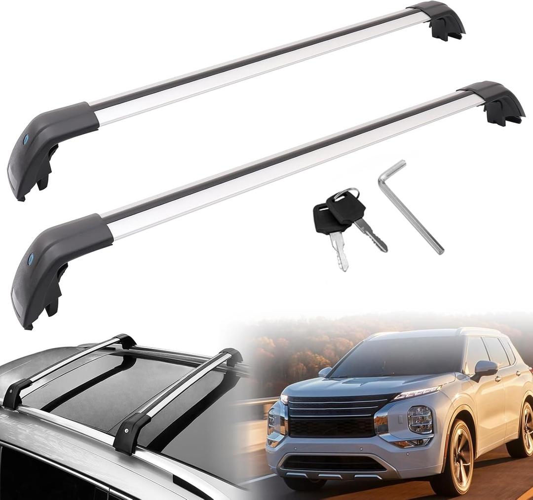 MotorFansClub Roof Racks Cross Bars Fit for Mitsubishi Outlander 2022 2023 Lockable Baggage Luggage Racks Roof Rail Bars