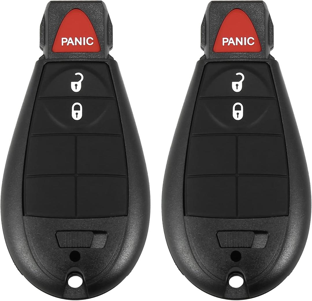 X AUTOHAUX 2pcs 433Mhz Keyless Entry Remote Car Key Fob for Jeep Cherokee 2014-2019 3 Buttons with Door Key 56046953 GQ4-53T