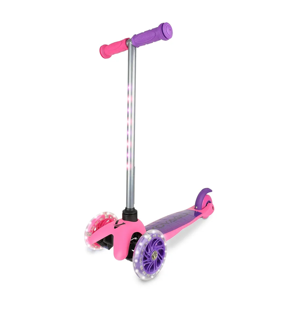 Scooter for Kids Ages 3-5 - Light Up Wheels, Extra Wide Deck, Foot Activated Break, Self Balancing Kids Toys for Boys & Girls