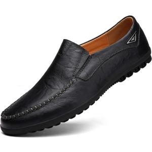 Go Tour Mens Casual Leather Fashion Slip-on Loafers Shoes (Size 11.5)