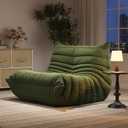 Bean Bag Chairs for Adults, Memory Foam Couch Single Sofa Chair, Soft Teddy Material Cozy Comfy Reading Nook Chairs, Floor Chair for Living Room Bedroom Office (Green)