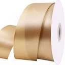 UOUYOO 1 1/2 Inch Champaign Gold Satin Ribbon 50 Yards Fabric Ribbons Roll for Gift Wrapping Flower Bouquet Bows Bouquet Bridal Bouquets Wedding Invitations Pack of 4