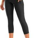 Women's 4D Padded Bike Pants High Waist Cycling Shorts Bicycle Capris 3/4 Biking Tights with Zipper Pockets (Black, XL)