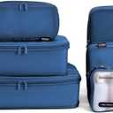 6 Set Compression Packing Cubes for 7–14 Day Travel, Dark Blue