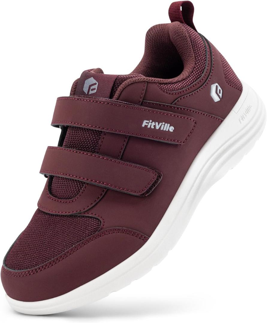 FitVille Diabetic Shoes for Women Wide Width Lightweight Comfortable Extra Wide Walking Shoes Womens Diabetic Shoes with Adjustable Strap, Size 8.5