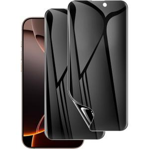 LYWHL 2 Pack for iPhone 16 Pro Max Privacy Screen Protector [Like Original Touch Sensitivity], Anti-Spy Private iPhone 16 Pro Max Film [Non-Glass], Case Friendly, Scratch-Resistant, Self-Healing (Black)
