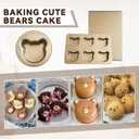 6 Cavity English Muffin Pans, Bear-Shaped Donut Mold Cake Pan, Straight Side English Muffin Cupcake Pan with Lid, Non-Stick Madeleine Doughnut Pans for Bear Cake Decoration