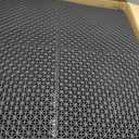 Huwena 100 Pack Rubber Floor Tiles Interlocking Tiles Drainage Mat 10" x 10" Rubber Deck Non Slip Modular Interlocking Cushion Pool Deck Mat for Garage Patio Greenhouse Outdoor Indoor Black