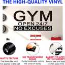 SEATUNE X-Large Gym Wall Stickers - Inspirational Quotes Motivational Fitness Wall Decals - Bedroom Gym Garage Home Vinyl Art Wall Decor - Gym Open 24.7 No Excuses 36.2"X19"