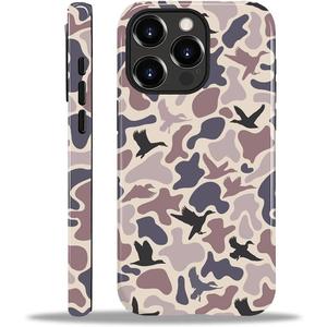 SmaMZ for iPhone 16 Pro Max Case, TL2 Duck Camouflage B7 Shockproof Rugged Cover Dual Layer Soft TPU Hard PC Bumper Case