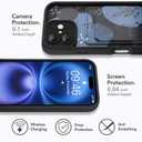 MOWIME Compatible with iPhone 16 Plus Case with Card Holder, Floral Flower Shockproof Soft TPU Protective Cover Women Girls, Anti Scratch Wallet Case for iPhone 16 Plus 6.7 Inch, Black