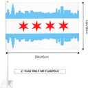 2 Pack Chicago Car Flag 12 X 18 inch Double Side Chicago Sign Car Window Flags