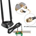 WiFi 6 6E Tri-Band 2.4GHz/5GHz/6E Magnetic Base Antenna for PC Desktop Computer Motherboard WiFi Router, Eifagur