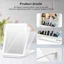 Rechargeable LED Lighted Makeup Mirror with 10X Magnification, Touch Screen Dimming, 3 Color Lighting Modes, and Foldable Stand - Perfect for Travel, Home, and Professional Use