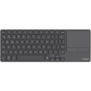 Rapoo E900T Portable Wireless Keyboard with Touchpad, Multi-Device HTPC Keyboard for PC-Connected TV/Tablet/Steam Deck/Gaming Console/Raspberry Pi/Mini PC - Support Touch Gestures for Windows & Mac (Black)