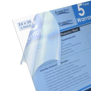 Icona Bay PET Plexiglass, Thin & Flexible Plastic Sheets (24x36 x 0.03 inch, Clear, 5 Pack), PET Sheeting is Pliable Unlike Acrylic, Easy to Cut for DIY Art Projects & Protective Barriers