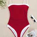 B2prity One Piece Swimsuit for Women Tummy Control Slimming Bathing Suit Color Block Swim Suit Modest Swimwear
