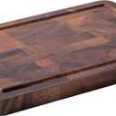 Walnut Cutting Board with Juice Tank, Double Sided End Grain Cutting Board, Suitable for Cutting Meat, Vegetables and Fruits, 14"*10"*0.78"