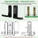 High-Security 12 Digit Keypad Mechanical Door Lock - Keyless Entry, Mechanical Code Lock with Handle, Waterproof & Rustproof, No Battery, Easy to Install, BH-MDLS0020202