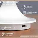 Mushroom Table Lamp - Includes USB Charging Cable Tri-Color Lighting, Touch-Control Switch Portable Lighting, Ideal for Bedrooms Mini Adjustable Touch-Control LED Table Lamp (White)