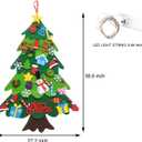 Felt Christmas Tree Set, 3.2ft Wall Hanging DIY Christmas Tree with LED Light Strings Detachable Ornaments DIY Felt Tree Craft Kits for Xmas Gifts Home Door Decoration