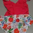 Beachsissi Women's Cute Swimsuits V Neck Tummy Control Tankini Set (Pink, M)