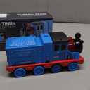 Transforming Engine Train Garage & Toy Car Catapult, Back Folds Out to Secret Garage for Mini Cars, Shoot and Race Fun, Interactive Play Festival Preschool Boys Girls 3+ Gift (Blue)