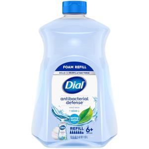 Dial Antibacterial Defense Foaming Hand Soap + Aloe, Spring Water Scent, 52 Fl Oz Hand Soap Refill, Dermatologist-Tested, Gentle on Skin
