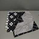 TAJWE Outdoor Waterproof Pillow Covers 16x16 Set of 4 Black and White Modern Geometry Stripe Decorative Cushion Cases for Patio Furniture Couch Porch