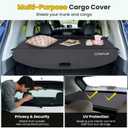 Cargo Cover for Nissan Rogue S SV SL Platinum 2021 2022 2023 2024 2025 2026, Retractable Rear Trunk Cover Luggage Shield Security, Rogue Accessories (Leather + Net)