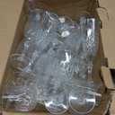 Sliner 24 Pack 8 oz Plastic Vintage Champagne Flutes and 7 oz Wine Glasses, 12 Champagne Glass, 12 Plastic Goblet Cups Unbreakable Crystal Water Glassware for Party (Clear)