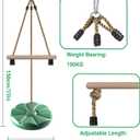 KINSPORY Disc Swing for Kids, Swing Set Accessories, 7FT Height Adjustable Gym Monkey Bars, Hanging Tree Seat for Backyard, Outdoor Play Equipment - Green