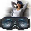 Breathable Sleep Mask Double Sides, 3D Eye Mask Sleep for Side Sleepers Women Men, Sleeping Mask Light Blocking, Soft Lightweight Eye Cover for Travel, Night Work, Nap, Office