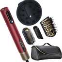 Infiniti PRO CONAIR 5in1 Hair Drying Wand, Straightener, and Styler, Ionic AllinOne Digital Motor Blow Dryer, Includes 4 HighPerformance Attachments, Cherry Red