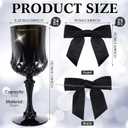 LemonRoad 24 Pcs 3 oz Mini Plastic Wine Glasses Vintage Goblets Shot with Bows Coquette Champagne Glasses Unbreakable Goblets for Women Dinner Wedding Party Grand Event(Black)