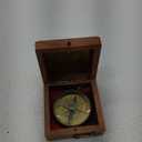 AWF Nautical Flat Brass Compass with Hook and Wooden Box – Handcrafted Decorative Compass for Marine Enthusiasts | Ideal Valentine’s, Graduation, or Confirmation Gift for Him | Great for Outdoor & Indoor Décor