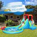 Action Air Inflatable Waterslide, Bounce House with Slide for Wet and Dry, Kids Backyard Waterpark for Summer Fun, Water Gun & Splash Pool for Age 3-8, Love for Kids, 157x87x73 Inch