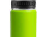 12 oz Water Bottle for Kids Stainless Steel Vacuum Insulated Wide Mouth Sports Water Bottle-Small Metal Water Flask for Girls Boys, BPA-Free(Apple Green)