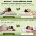 USlixury Organic Buckwheat Pillow for Sleeping with Extra Organic Pillowcase and Hulls, 20"X26" Buckwheat Hull Pillow, Adjustable Height and Firmness, Firm Neck Support for Side Sleepers, Cool, White