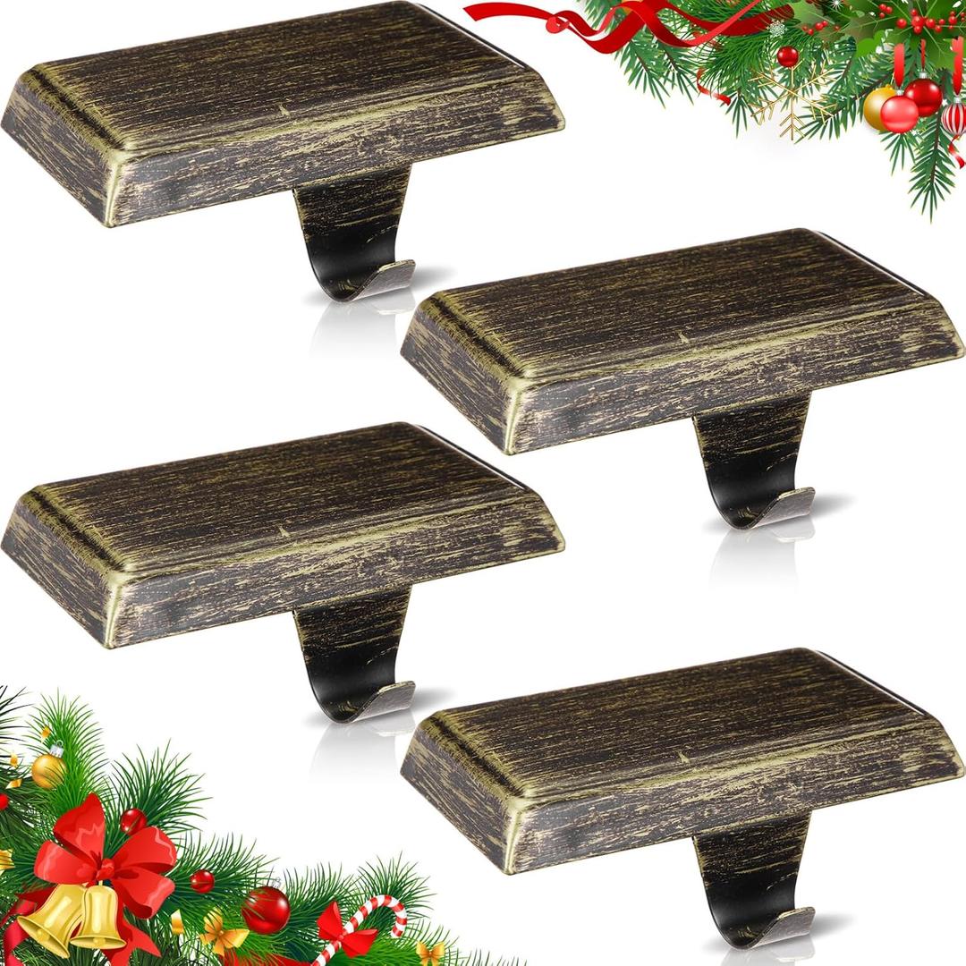Zhengmy Christmas Stocking Holders for Mantle Weighted Stocking Holder Fireplace Hangers for Xmas Holiday Party Decoration