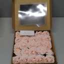 Floroom Artificial Flowers 25pcs Real Looking Blush Foam Fake Roses with Stems for DIY Wedding Bouquets Bridal Shower Centerpieces Party Decorations