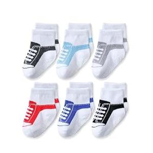 EPEIUS Baby Girls Non-Slip Socks Like Shoes Infant Girl Grippy Socks Anti Slip Booties 6-12 Months Shoelace_2 6 Pack