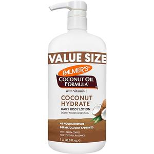 Palmer's Coconut Oil Formula Body Lotion for Dry Skin, Hand & Body Moisturizer with Green Coffee Extract & Vitamin E, Value Size Pump Bottle, 33.8 Fl Oz (Pack of 1)