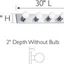 Design House 509653 5-Light Vanity Strip Light Contemporary Dimmable for Bathroom, Bedroom, Makeup Vanity, Polished Chrome