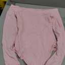 SUUKSESS Women Off the Shoulder Long Sleeve Bodysuit Double Lined Thong Bodysuit (Small, Baby Pink)