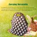 Lunch Tote, OFEILY Lunch boxes Lunch bags with Fine Neoprene Material Waterproof Picnic Lunch Bag Mom Bag (White Dots)
