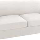 Turquoize 3 Piece T Cushion Sofa Slipcovers Stretch Couch Cover Furniture Covers with 2 Individual T Cushion Covers, Machine Washable (2 Cushion Sofa, Ivory)