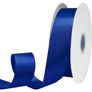 1-1/2 Inch x 100 Yards Ribbon Double Face Navy Blue Satin Ribbon Polyester Fabric Ribbon  Ideal for Gift Wrapping Crafts Wedding Decor Hair Bow
