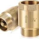 Zonon 2 Pcs 1-1/4 Inch Check Valve One Way Brass Non Return in Line Check Valve with Backflow Prevention NPT Male in FNPT out for Garden Hose Well Pumps Irrigation Systems Chemical Industry