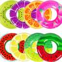 Libima 8 Pcs Inflatable Pool Floats for Adults, Swimming Rings Swim Tube Pool Rings Floaties for Adults Hawaiian Beach Party Decorations